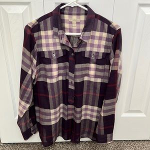 Burberry Brit plum plaid button down